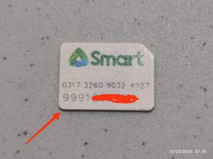 SIM card number is printed on the card
